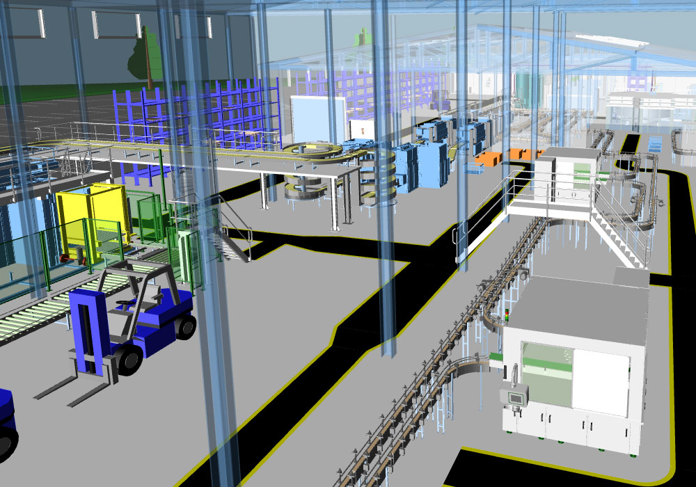CAO 3D pour la planification d'usines