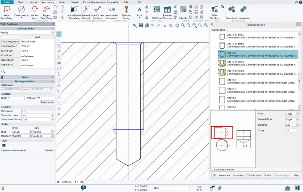 Umfangreiche CAD-Normteilbibliothek mit Symbolen MEDParts